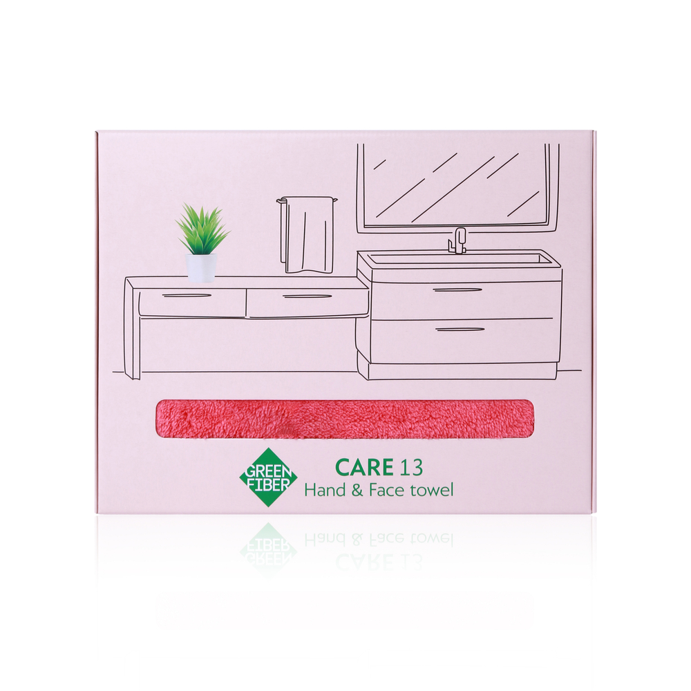 Полотенце для рук и лица Green Fiber CARE 13, коралловое 1