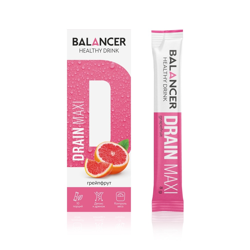 Дренирующий напиток BALANCER DRAIN MAXI со вкусом «Грейпфрут», 10 стиков 1